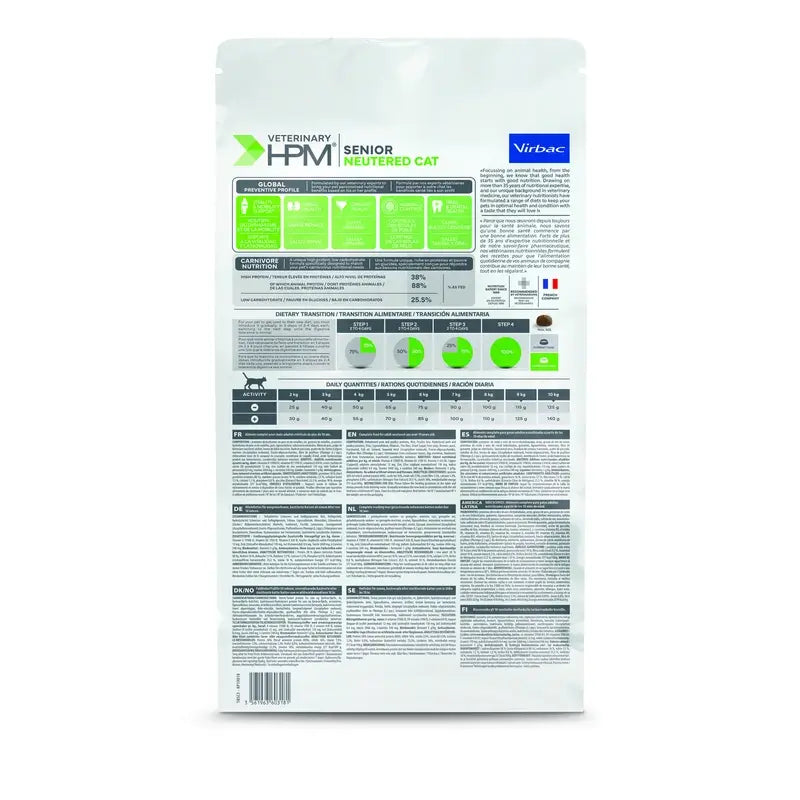 Virbac Hpm Senior Neutered Cat Cibo per gatti sterilizzati 3 Kg, cibo per gatti