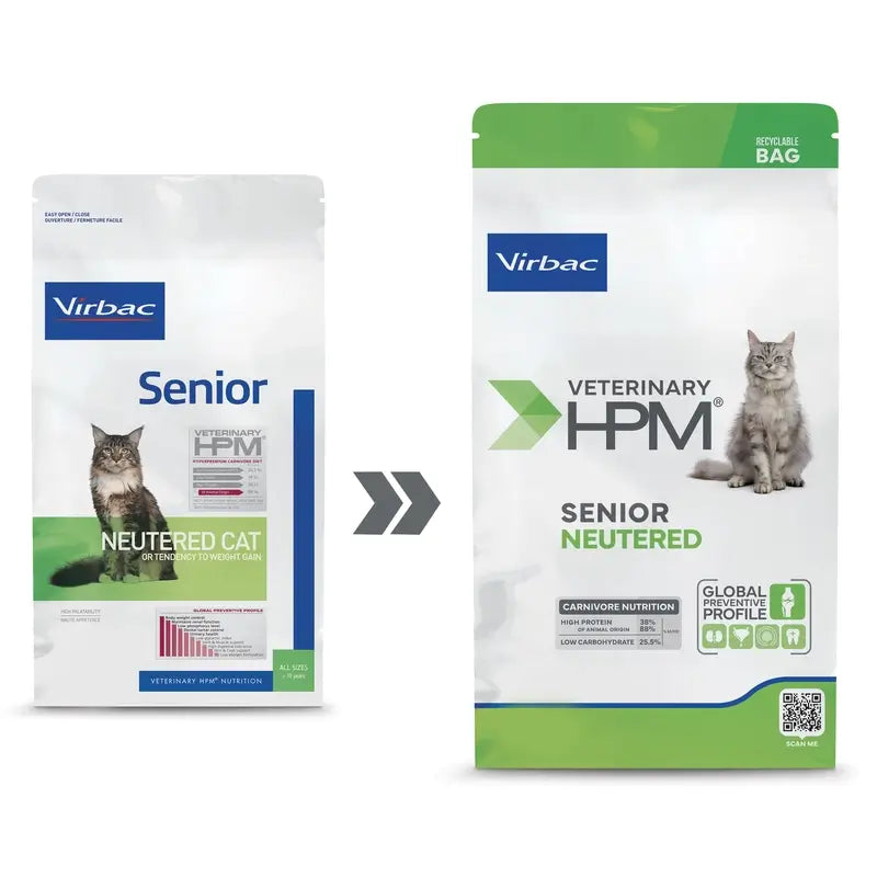 Virbac Hpm Senior Neutered Cat Cibo per gatti sterilizzati 3 Kg, cibo per gatti