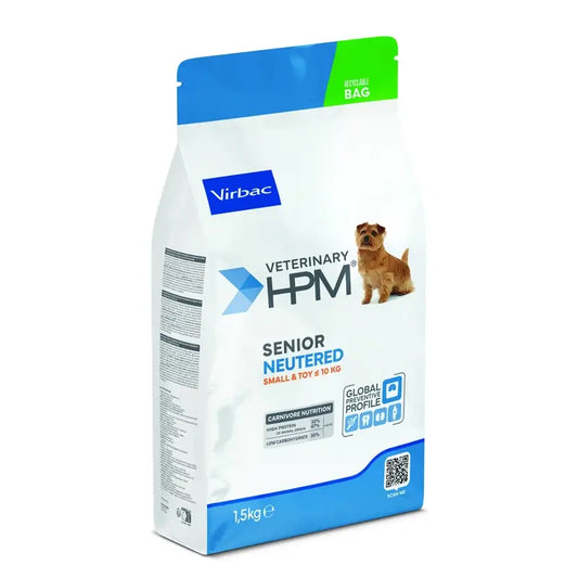 Virbac Hpm Senior Dog Neutered Small & Toy 1,5kg, cibo per cani di taglia piccola e toy