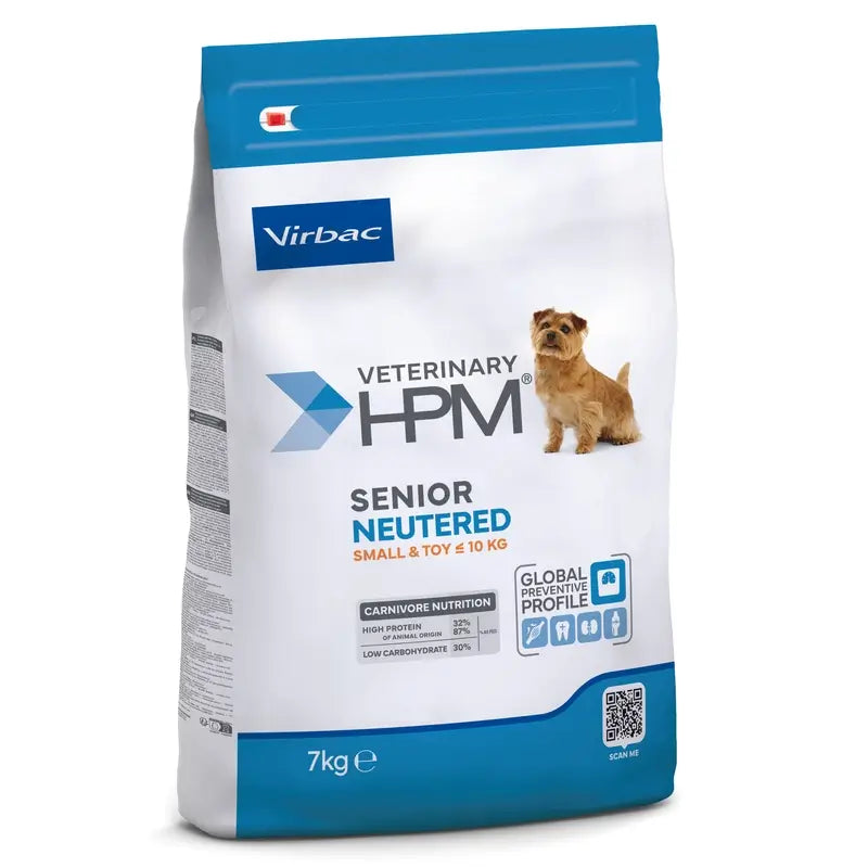 Virbac Hpm Senior Dog Neutered Small & Toy 7kg, alimento per cani