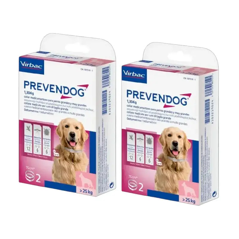Virbac Prevendog Collare antiparassitario, Confezione 2 x 75 cm 2 unità