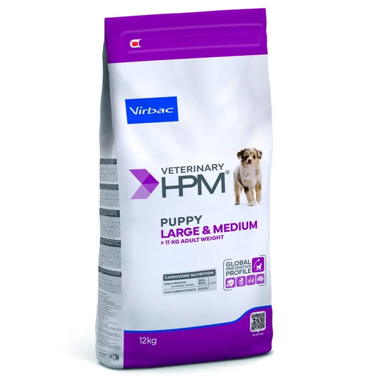 Virbac Veterinary HPM Puppy Large & Medium Dog , 12 kg, cibo per cani