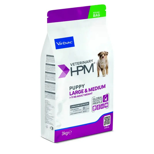 Virbac Veterinary HPM Puppy Large & Medium Dog , 3 kg, cibo per cani