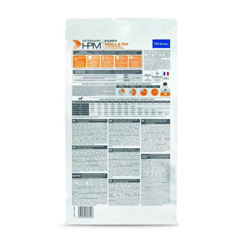 Virbac Veterinary HPM Puppy Small & Toy Dog , 1,5 kg, Alimento per cani