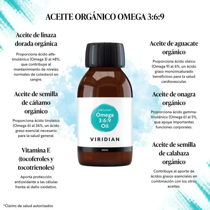 Viridian Omega 3-6-9 Olio 200Ml. Vegano
