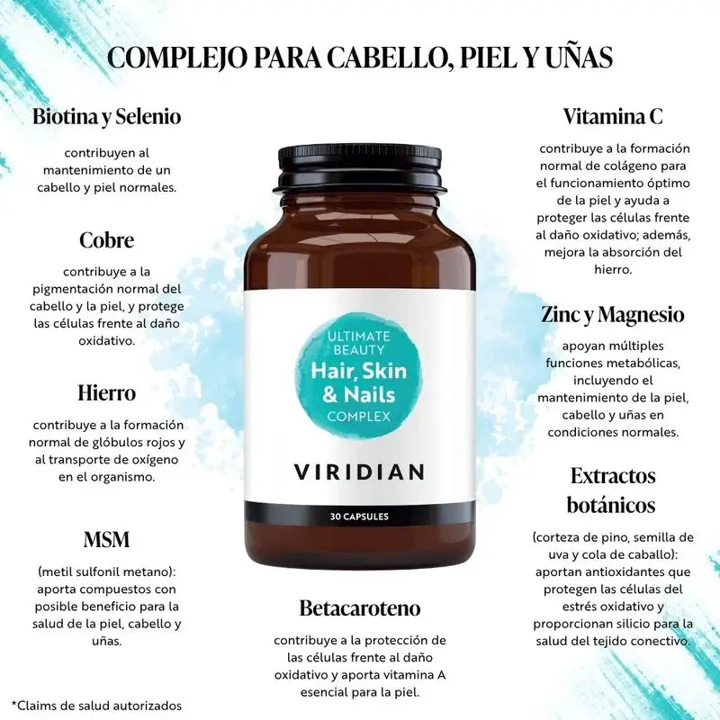 Viridian Beauty Complex Capelli Pelle e Unghie 30Cap. Veg.