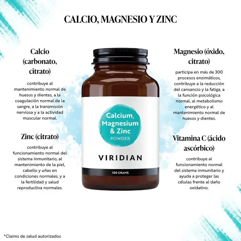 Viridian Calcio Magnesio Zinco +Vit. C in polvere 100gr.