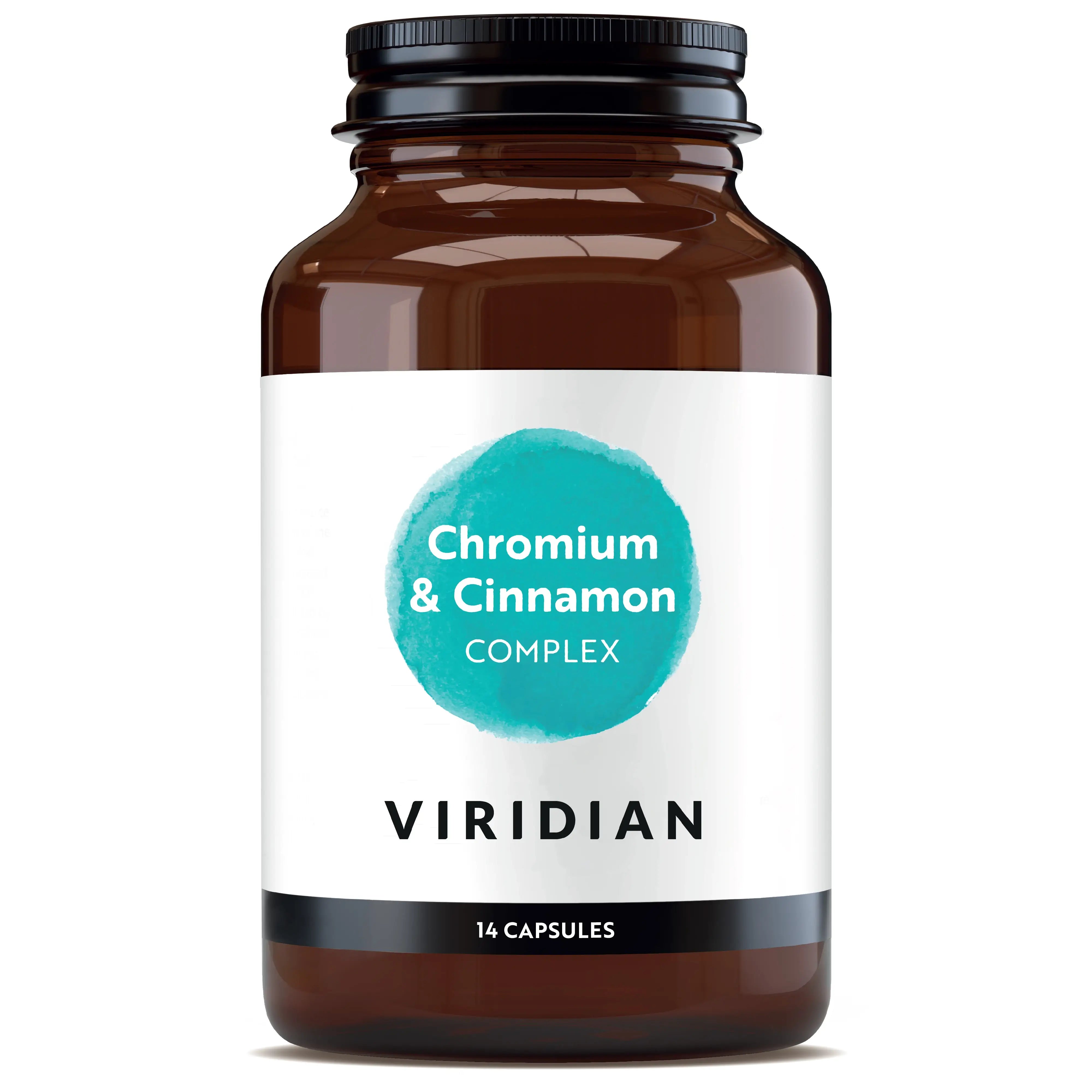 Complesso di cromo e cannella Viridian - 14 capsule vegetali, 14 capsule
