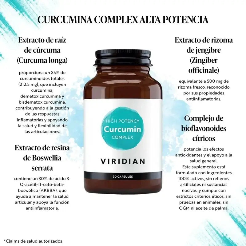 Viridian Curcumin Complex Alta Potenza 30Cap. Veg.