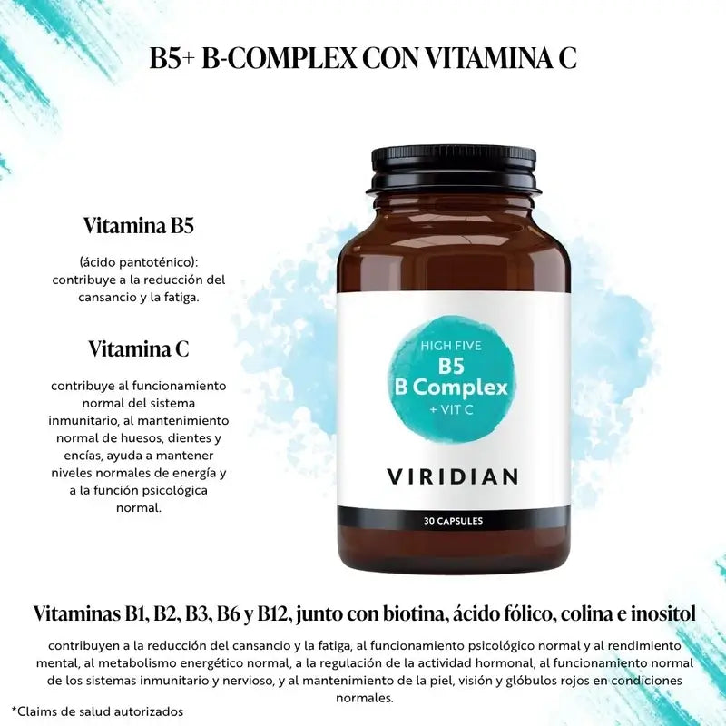 Viridian High Five B Complex con Ascorbato Mg 30Cap.Veg.