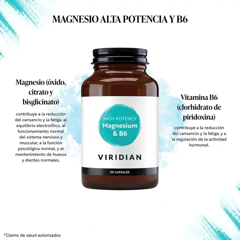 Viridian Magnesio ad alta potenza con B6 30Cap. Veg.