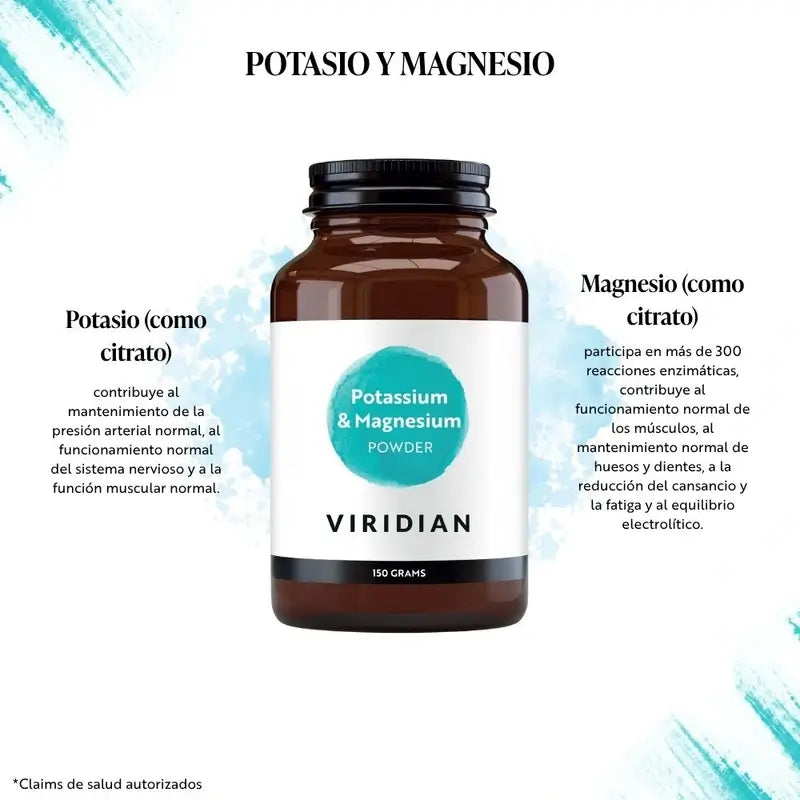 Viridian Citrato di potassio e magnesio in polvere, 150 g