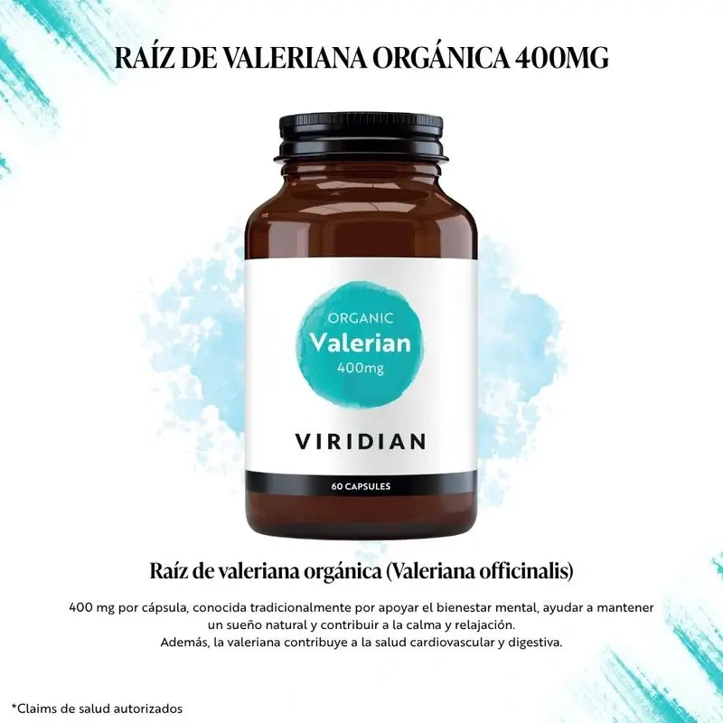 Viridian Radice di Valeriana Organica 400Mg 60Vcap.