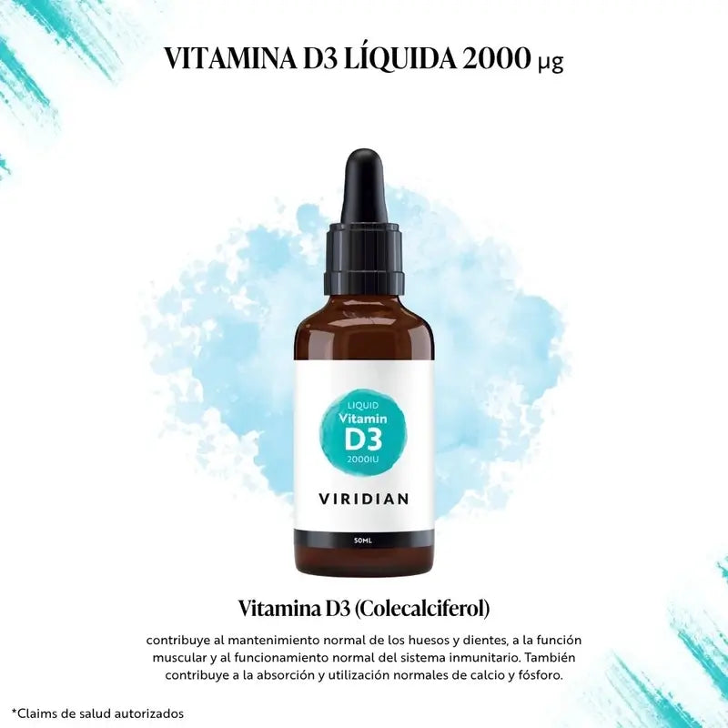 Viridian Vitamina D3 2000Iu Liquido Vegan 50Ml.