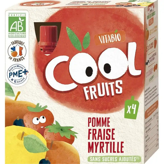Vitabio Cool Fruits Mela, fragola e mirtillo 90 Gr, 4 unità