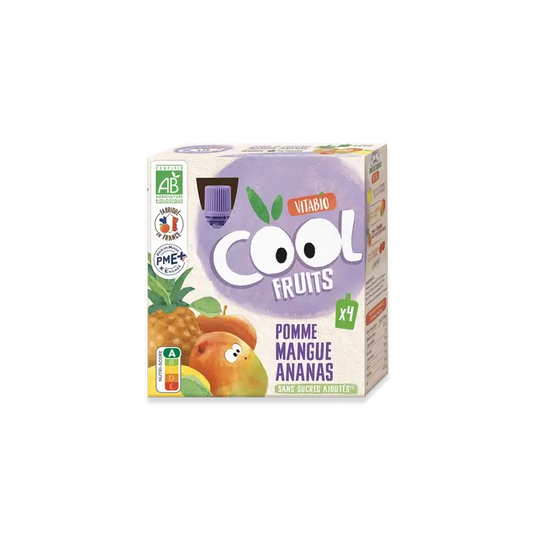 Vitabio Cool Fruits Mela, Mango e Ananas 90 Gr, 4 unità