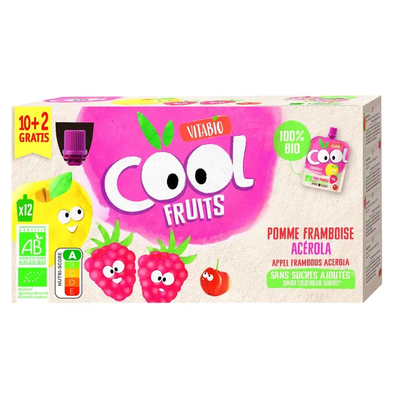 Vitabio Cool Fruits Mela e lampone 90 Gr, 12 unità