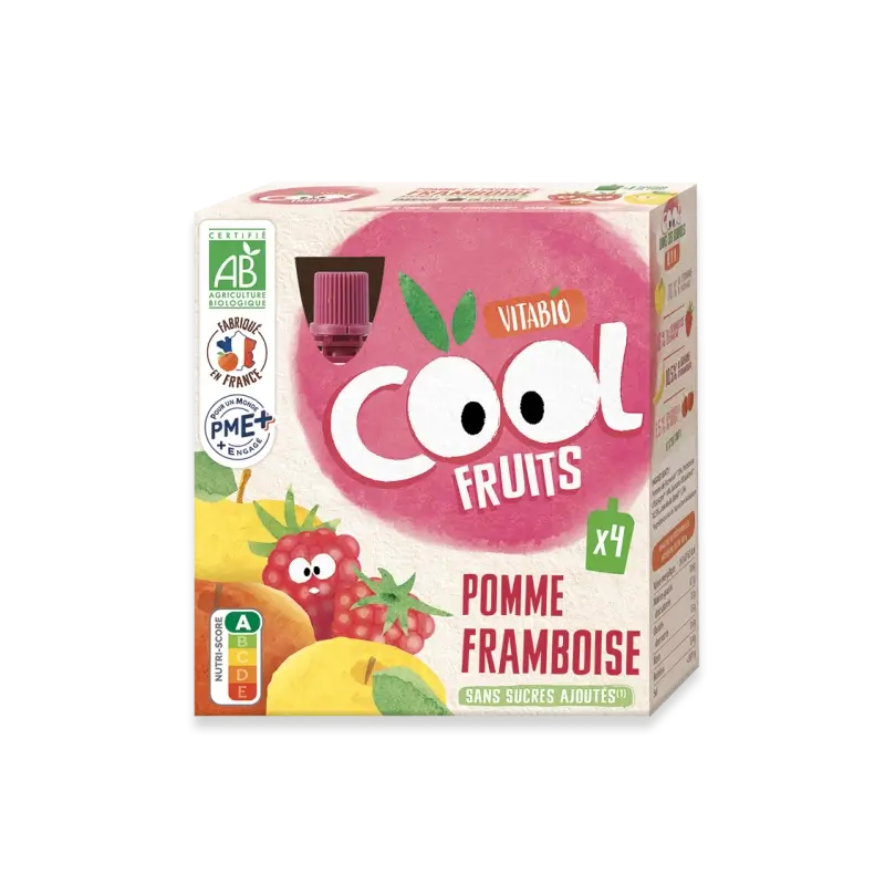 Vitabio Cool Fruits Mela e Lampone 90 Gr, 4 unità