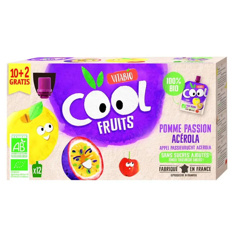 Vitabio Cool Fruits Mela e Frutto della Passione 90 Gr, 12 unità