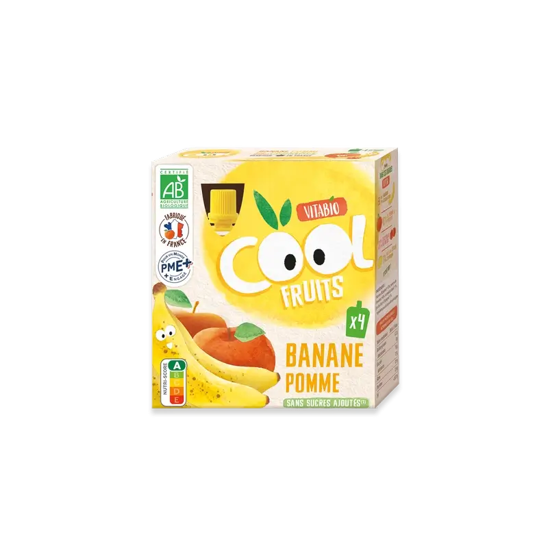 Vitabio Cool Fruits Mela e Banana 90 Gr, 4 unità