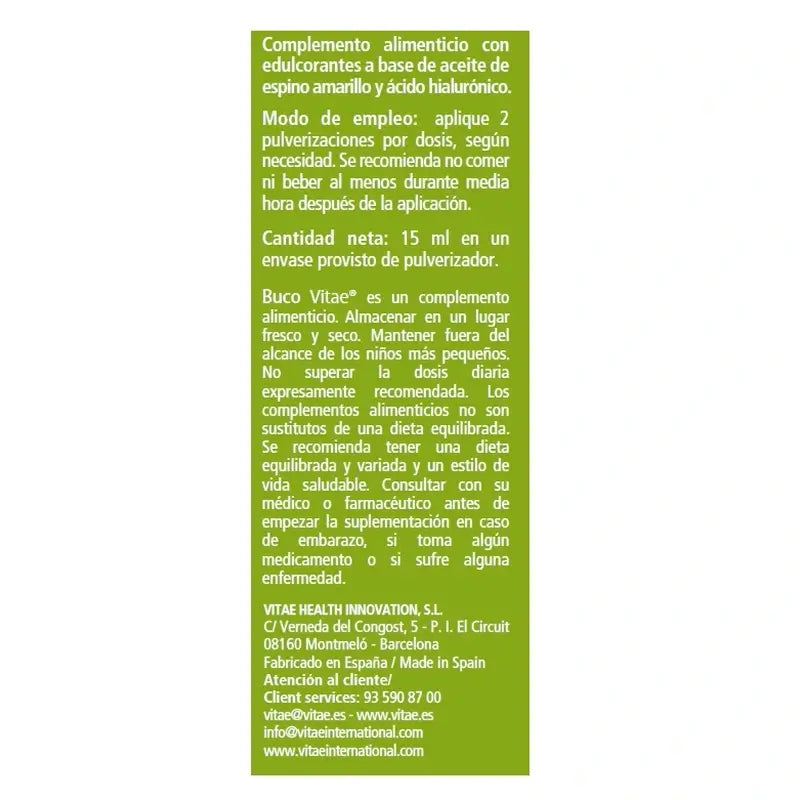 VITAE Buco Vitae con spray, 15ml