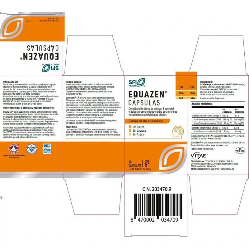 Equazen 60 capsule - Con omega-3 e omega-6