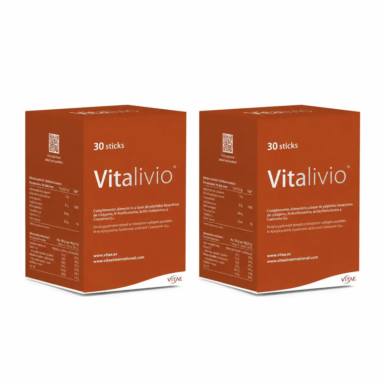 Vitae Health Innovation, S.L. Vitalivio, 30 bastoncini , confezione da 2