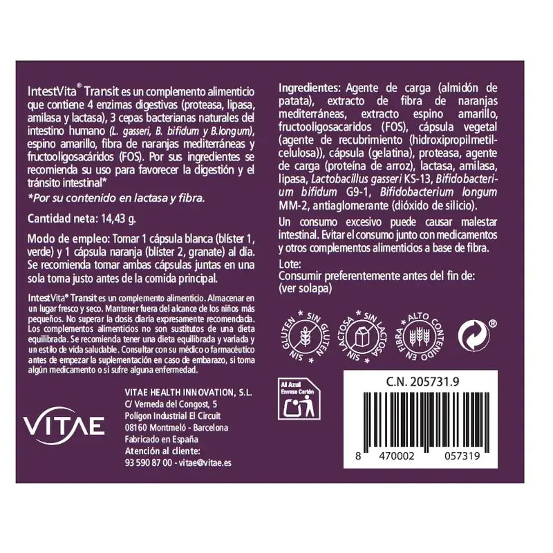 VITAE IntestVita Transit, 30 capsule