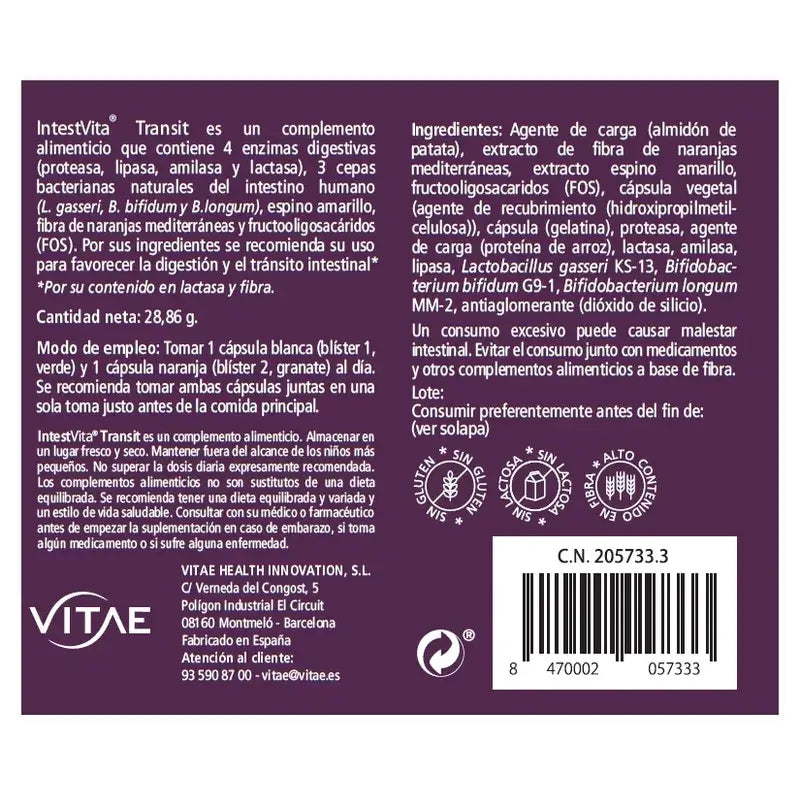 VITAE IntestVita Transit, 60 capsule