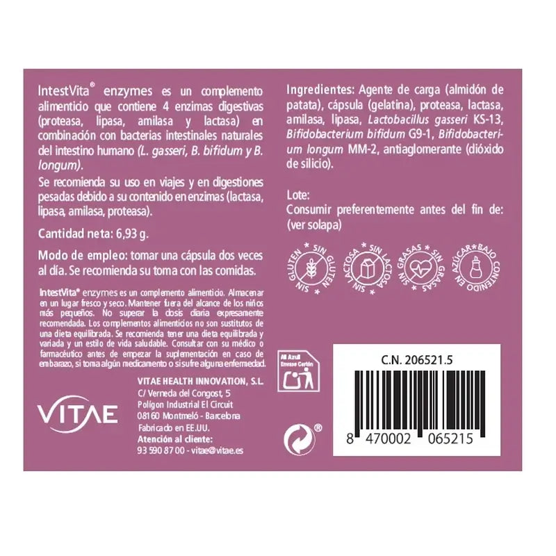 VITAE IntestVita Enzimi, 15 capsule