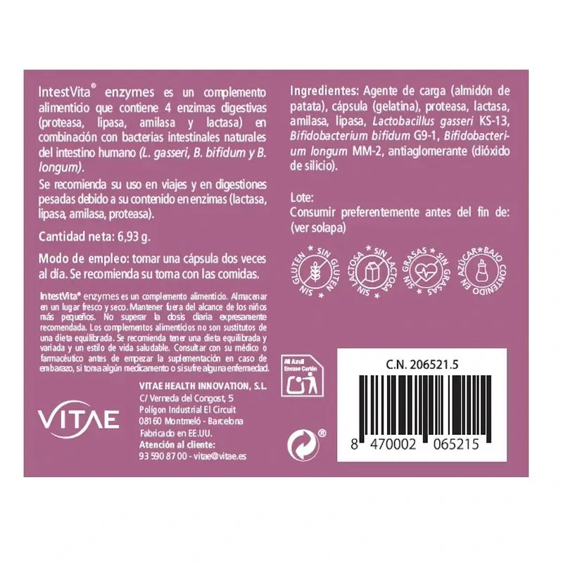 VITAE IntestVita Enzimi, 15 capsule
