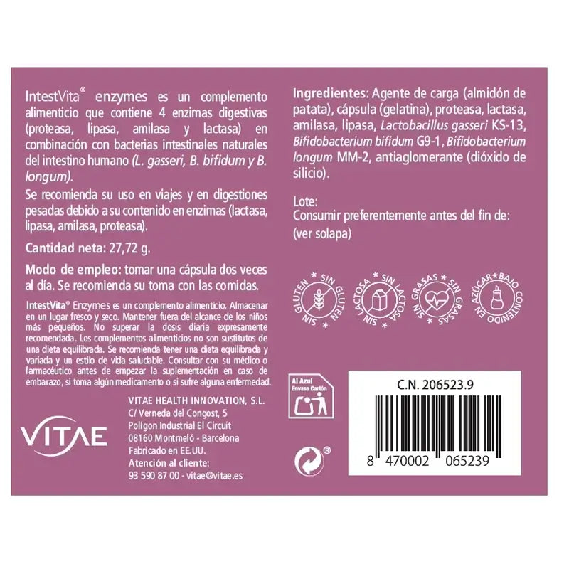 VITAE IntestVita Enzimi, 60 capsule