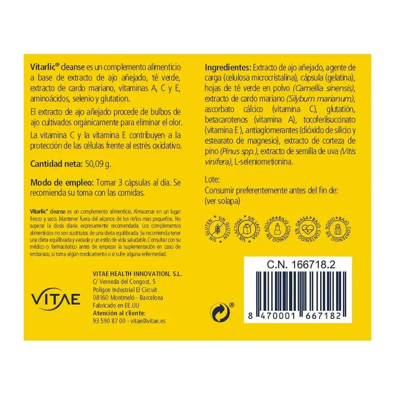 VITAE Vitarlic Cleanse, 90 capsule