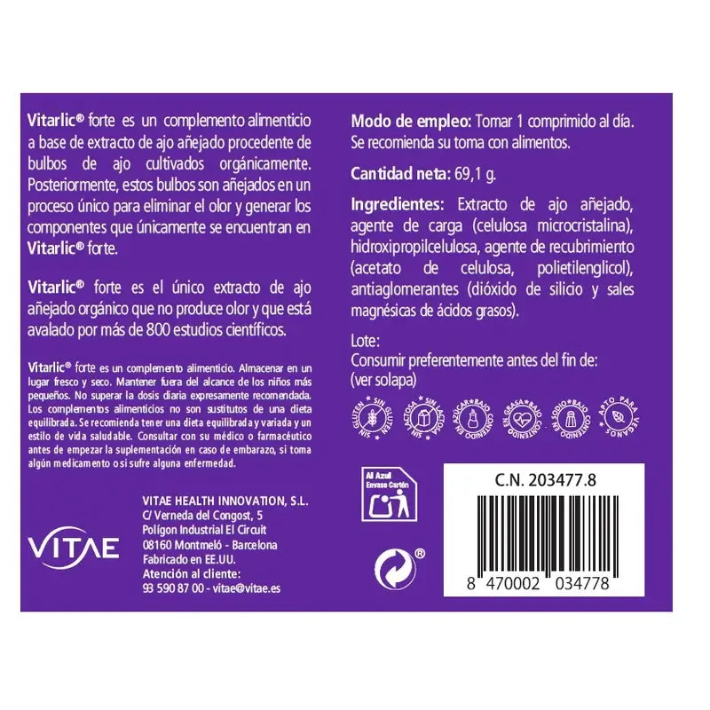 VITAE Vitarlic Forte, 60 compresse