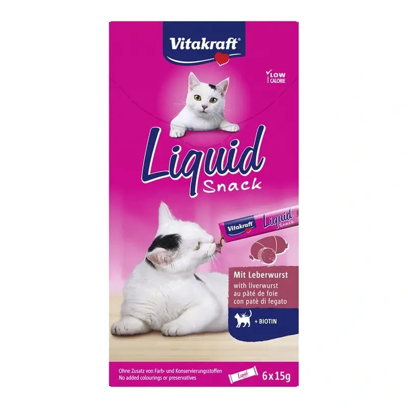 Vitakraft Cat Liquid Snack - Paté con biotina, confezione da 11x6 unità
