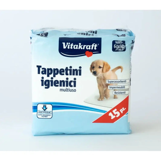 Vitakraft Tappetini assorbenti per cuccioli 60x60 cm, 15 pezzi