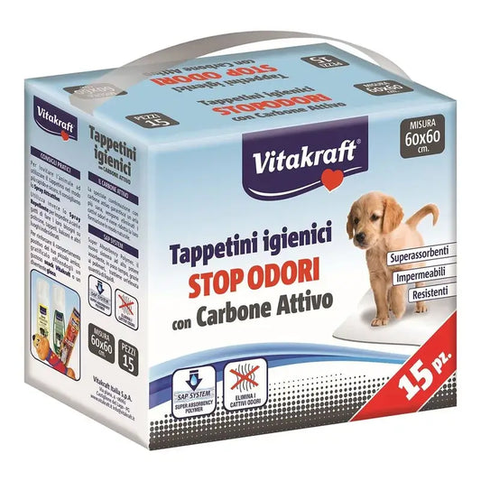 Vitakraft Assorbenti per WC al carbone attivo, 15 pezzi