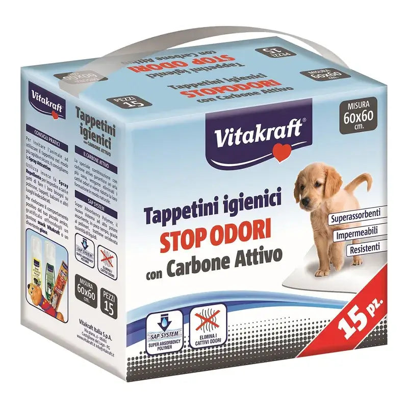 Vitakraft Assorbenti per WC al carbone attivo, 15 pezzi