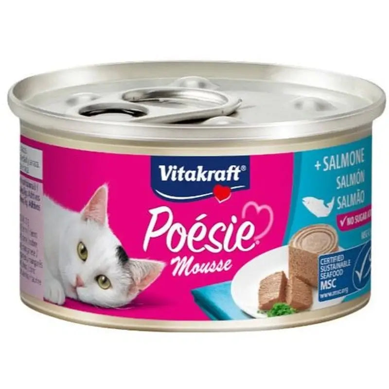 Vitakraft Poesie Mousse al salmone, lattina da 12x85 grammi