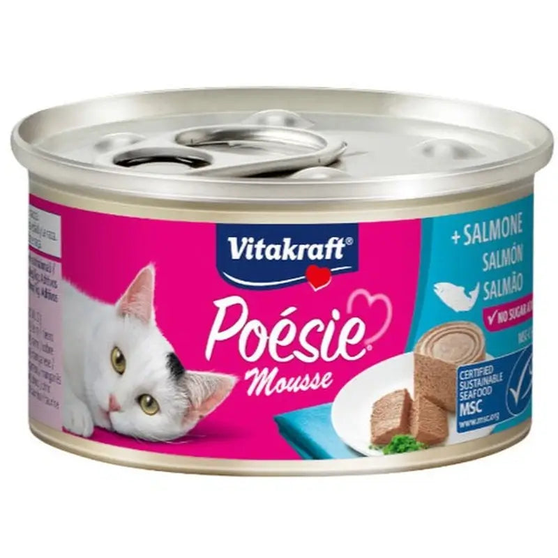 Vitakraft Poesie Mousse al salmone, lattina da 12x85 grammi