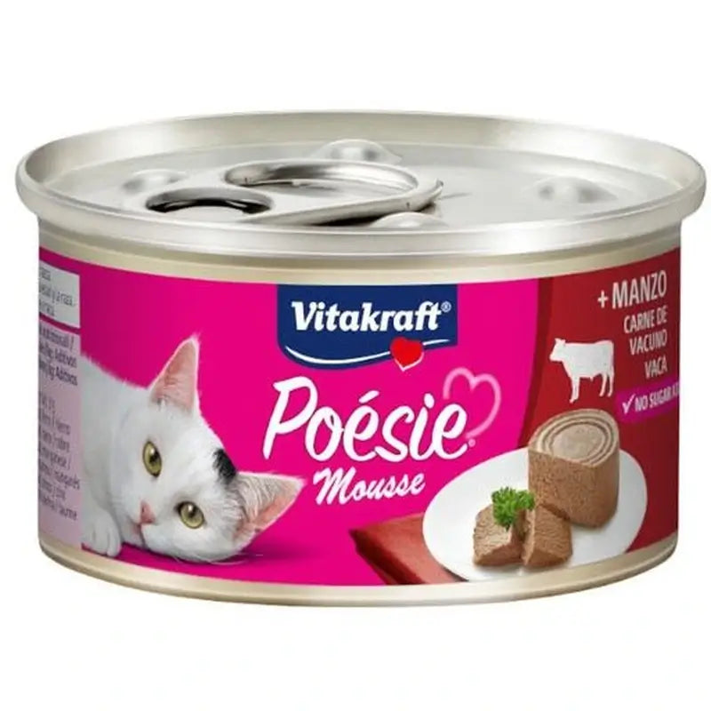 Vitakraft Poesie Mousse di vitello, confezione da 12 lattine da 85 grammi