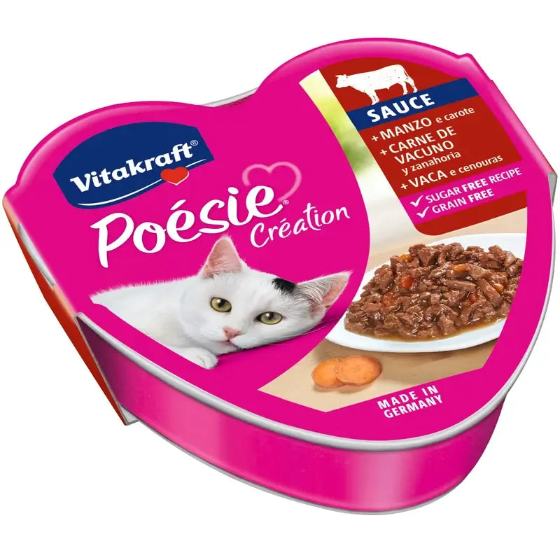 Vitakraft Poesie Salsa di manzo, vaschetta da 15x85 grammi