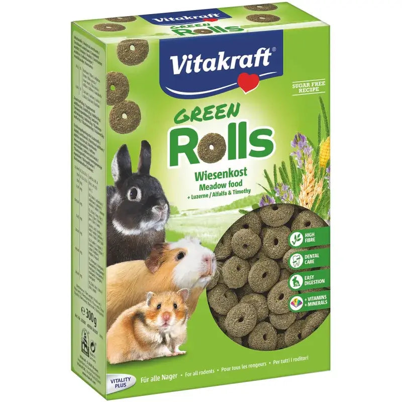 Vitakraft Anelli di erba medica per roditori 300 grammi