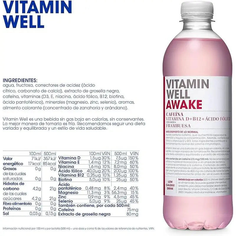 Vitamina Well Awake Lampone, 500 ml