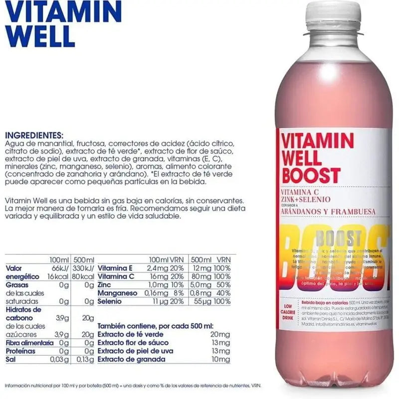 Vitamin Well Boost Mirtillo/Raspberry, 500ml