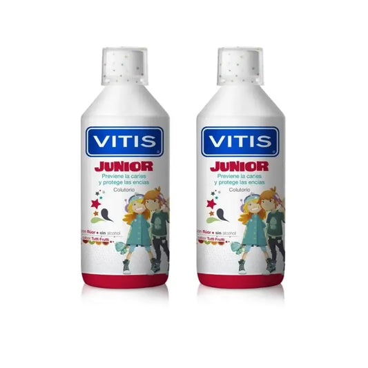 Collutorio Vitis Junior, 2X500 Ml, gusto Tutti Frutti