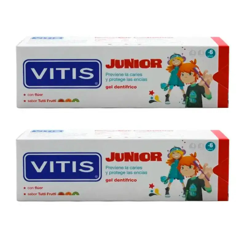 VITIS Junior Dentifricio Gel Confezione 2 x 75 ml