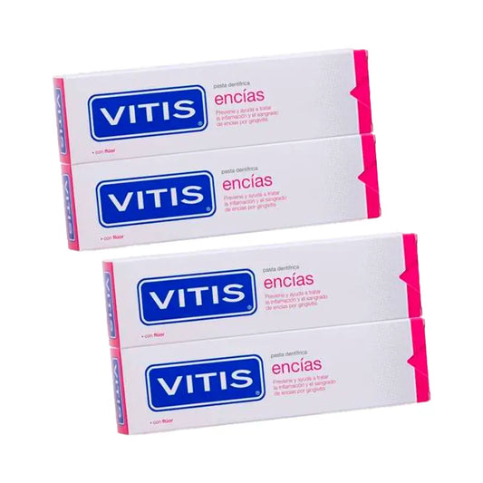 Vitis Pack Dentifricio Gomme, 4 x 150 Ml
