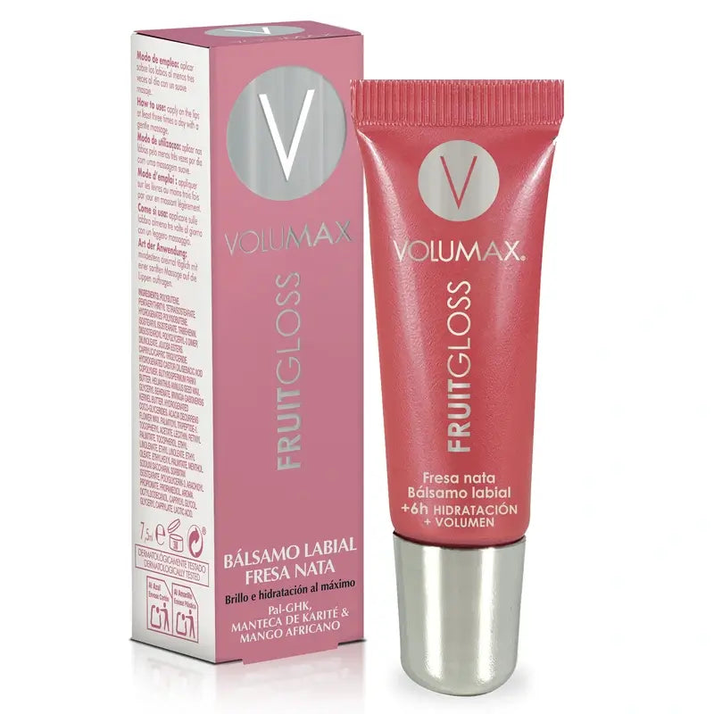 Volumax Fruitgloss Crema idratante per labbra alla fragola 7,5 Ml.