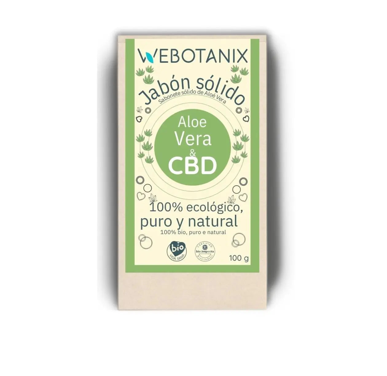 Webotanix Sapone Cbd e Aloe Vera Bio, 100 g